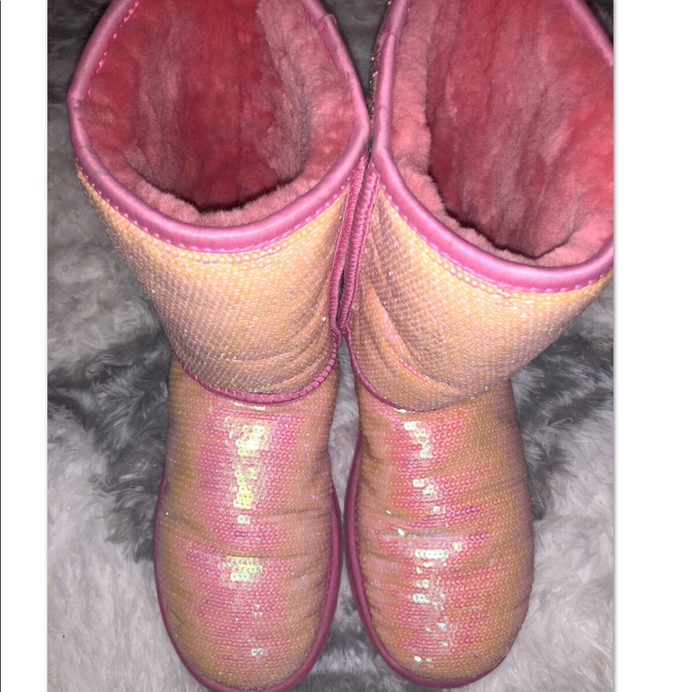 Pink Sequence UGG Boots
